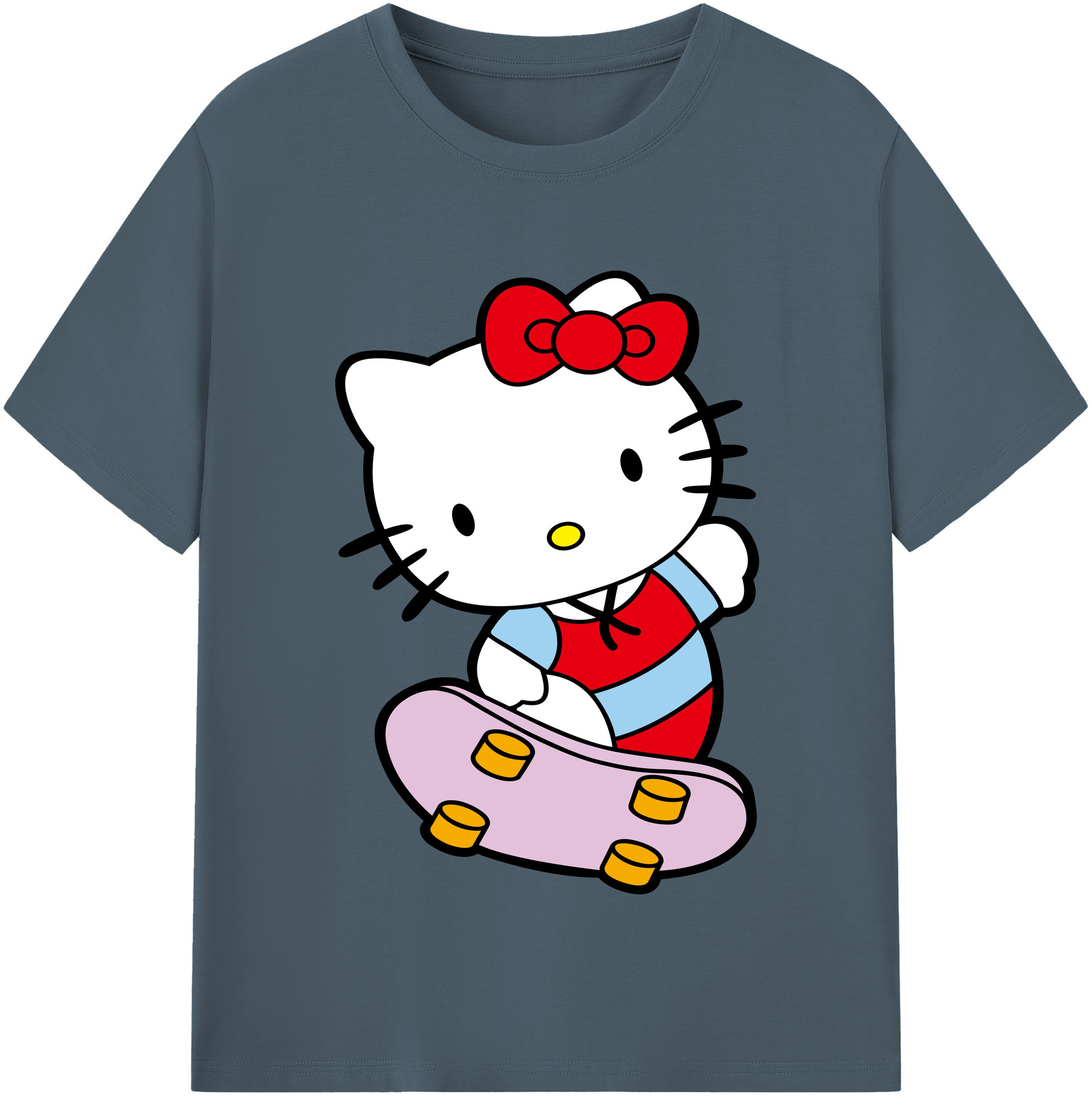 （画像用） Hello Kitty ハローキティ 綿100％半袖Tシャツ（フロントプリント）